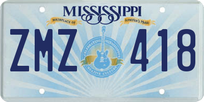 MS license plate ZMZ418