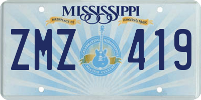 MS license plate ZMZ419
