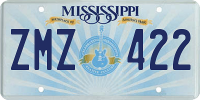 MS license plate ZMZ422