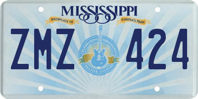 MS license plate ZMZ424
