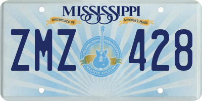MS license plate ZMZ428