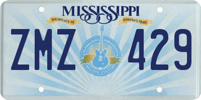MS license plate ZMZ429