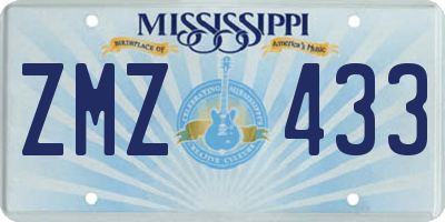 MS license plate ZMZ433