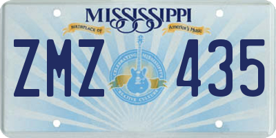 MS license plate ZMZ435