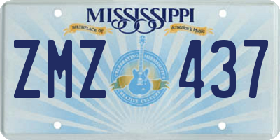 MS license plate ZMZ437