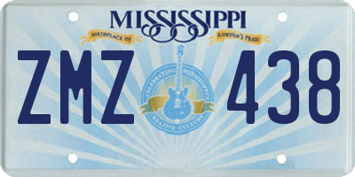 MS license plate ZMZ438