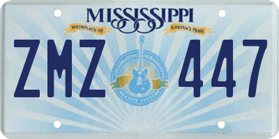 MS license plate ZMZ447