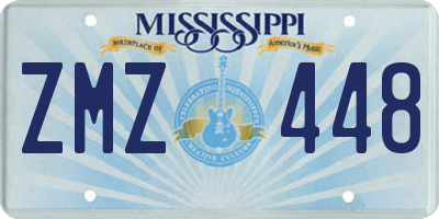 MS license plate ZMZ448