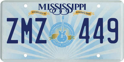 MS license plate ZMZ449
