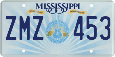 MS license plate ZMZ453
