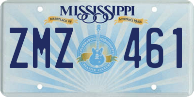 MS license plate ZMZ461