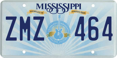 MS license plate ZMZ464