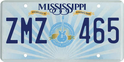 MS license plate ZMZ465
