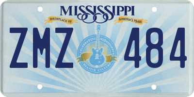 MS license plate ZMZ484