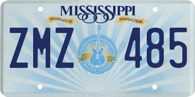 MS license plate ZMZ485