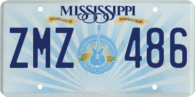 MS license plate ZMZ486