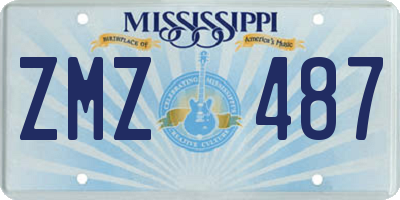 MS license plate ZMZ487