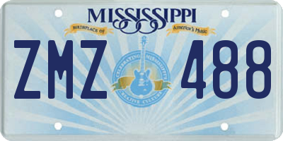 MS license plate ZMZ488