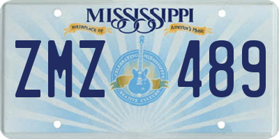 MS license plate ZMZ489