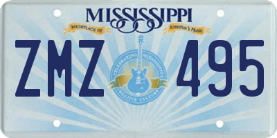 MS license plate ZMZ495