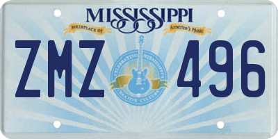 MS license plate ZMZ496