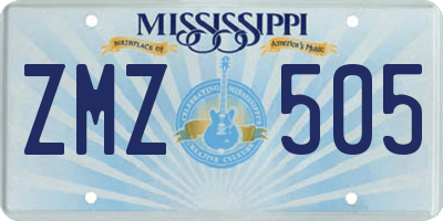 MS license plate ZMZ505