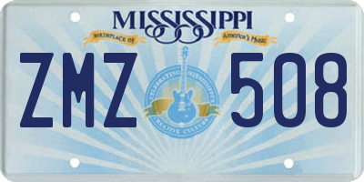 MS license plate ZMZ508