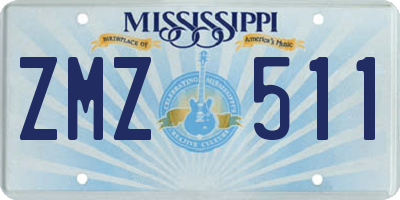 MS license plate ZMZ511