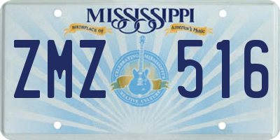 MS license plate ZMZ516
