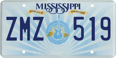 MS license plate ZMZ519
