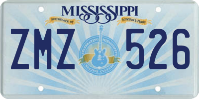 MS license plate ZMZ526