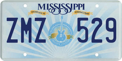 MS license plate ZMZ529
