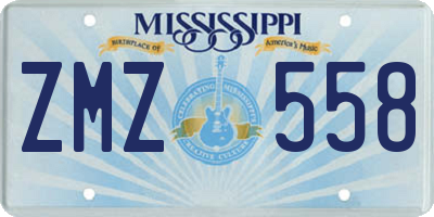 MS license plate ZMZ558