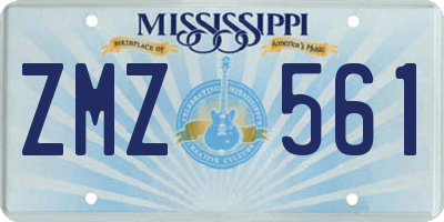 MS license plate ZMZ561