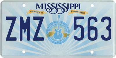 MS license plate ZMZ563