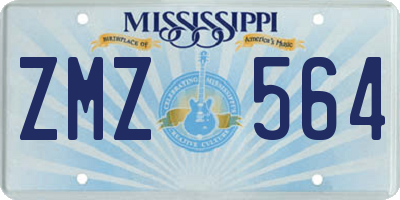MS license plate ZMZ564