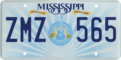 MS license plate ZMZ565