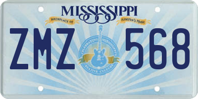 MS license plate ZMZ568