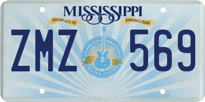 MS license plate ZMZ569