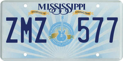 MS license plate ZMZ577