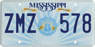 MS license plate ZMZ578
