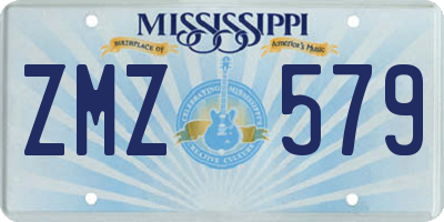 MS license plate ZMZ579