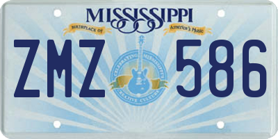 MS license plate ZMZ586