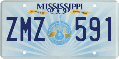 MS license plate ZMZ591