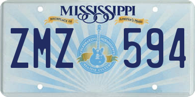 MS license plate ZMZ594
