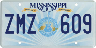 MS license plate ZMZ609