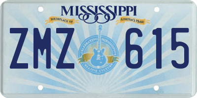MS license plate ZMZ615