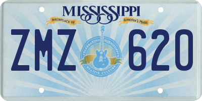 MS license plate ZMZ620