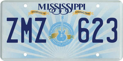 MS license plate ZMZ623