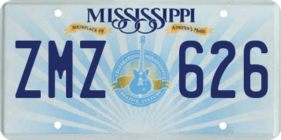 MS license plate ZMZ626